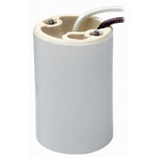 Mogul lampholder, porcelain, , 5KV pulse rated, single circuit, Gray with two