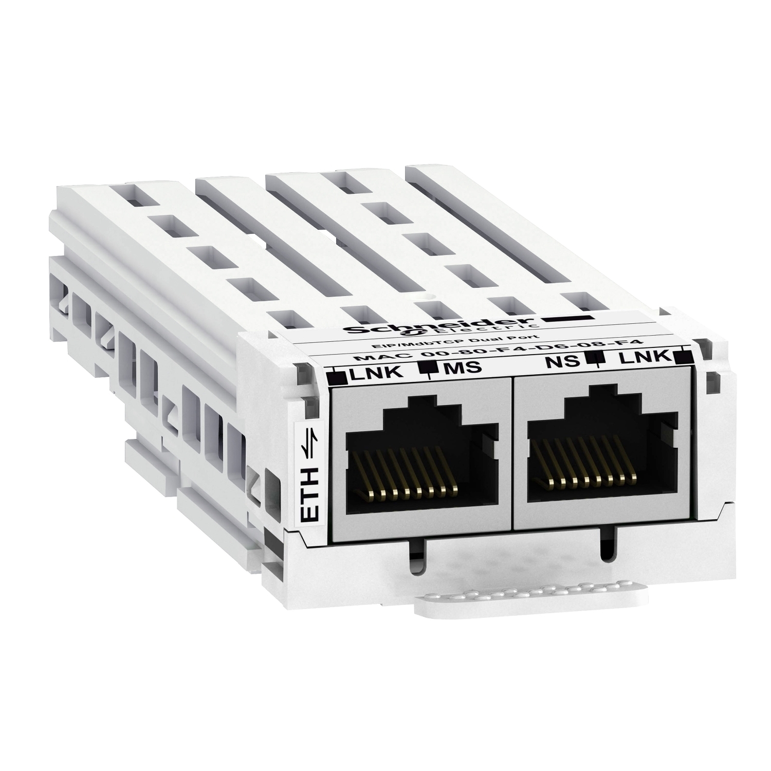 communication module EtherNet IP Modbus TCP, 10 or 100Mbps, 2 x RJ45 connectors