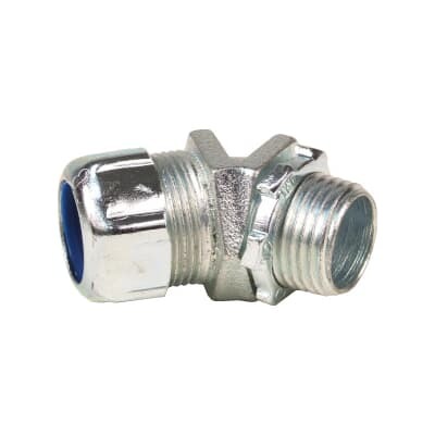 Liquidtight Conduit Fitting, 45 Degree 3/4 Inch, Non-Insulated Malleable Iron