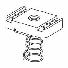 Eaton B-Line series spring nut mini channel, 0.4250" H x 0.7210" L x 0.5250" W, Steel, Yellow zinc chromate, Spring nut (mini channel)