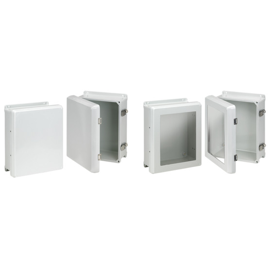 Flat Cover with Latches Type 4X, 5.71x5.72x4.05, Lt Gray, Fiberglass