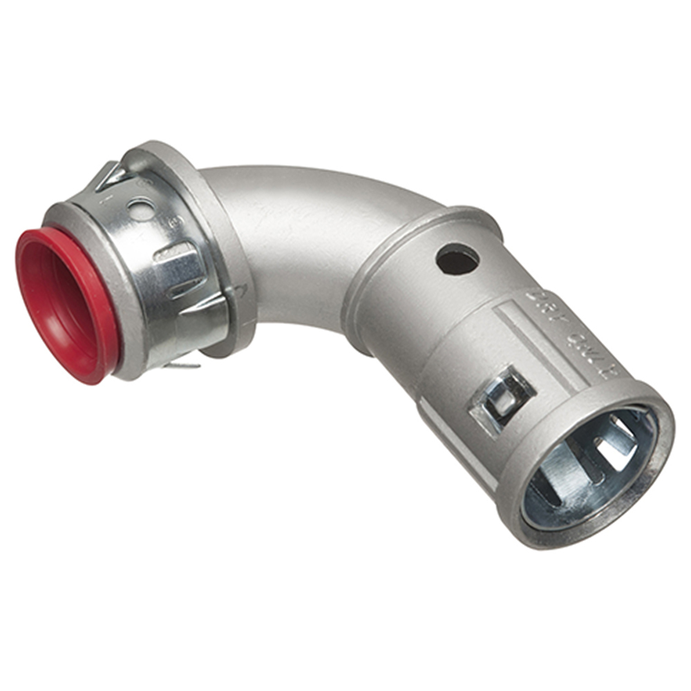 90 degree snap to it cable connector. Zinc die-cast for AC, MCI, HCF, MCIA, MCPCS cable. With Insulated throat. Cable Range .405 to .600.