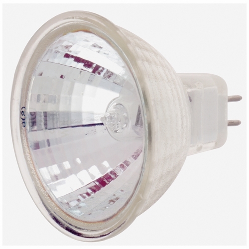 Halogen MR Lamp, Designation: 35MR16/FL/120V, 120 V, 35 WTT, MR16 Shape, GU5.3/GX5.3 Miniature 2 Pin Round Base, CC-8 Filament, 2000 HR, 36 DEG Beam Angle, 1-7/8 IN Length, 2 IN Diameter, Lumens: 440 CP Center Beam