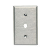 1-Gang .406-Inch Hole Device Telephone/Cable Wallplate, Strap Mount, Stainless Steel
