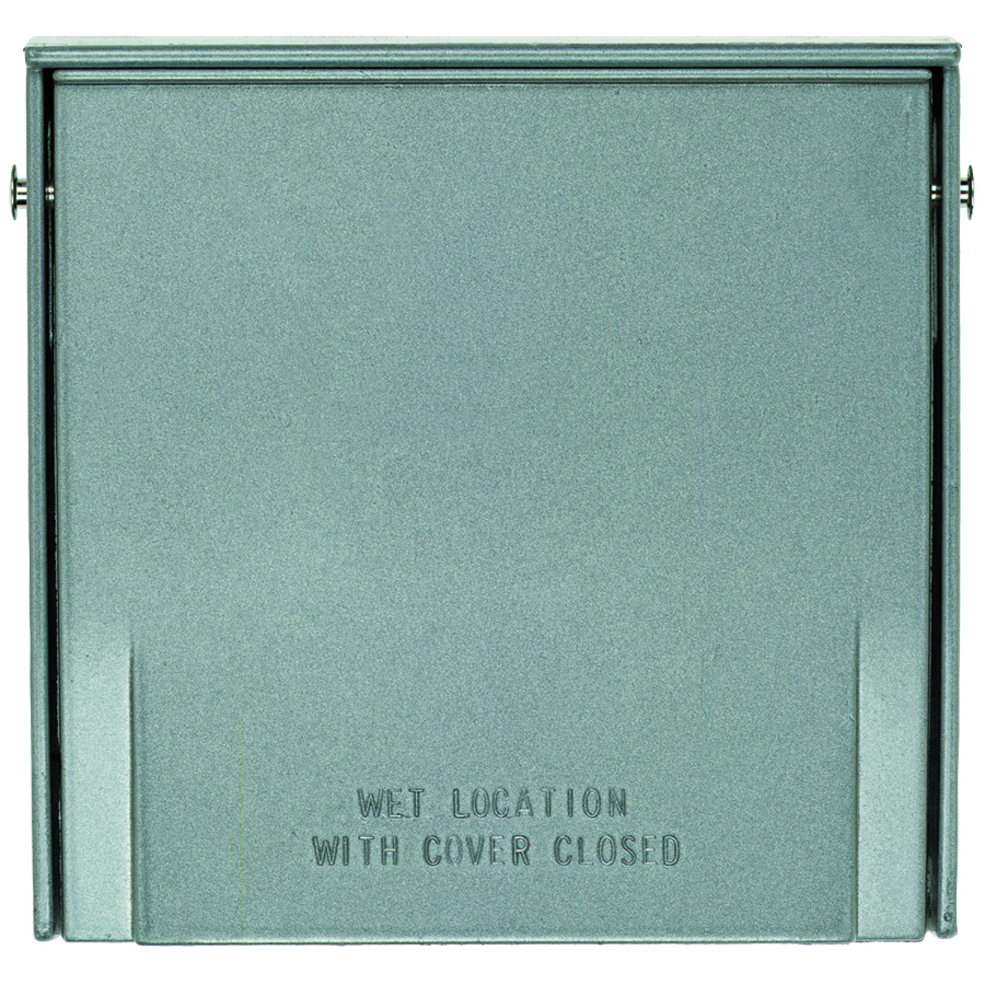 Weatherproof Heavy Cast Aluminum Cover 2 Gang Power Outlet, 2.156 Diameter Opening, Gray