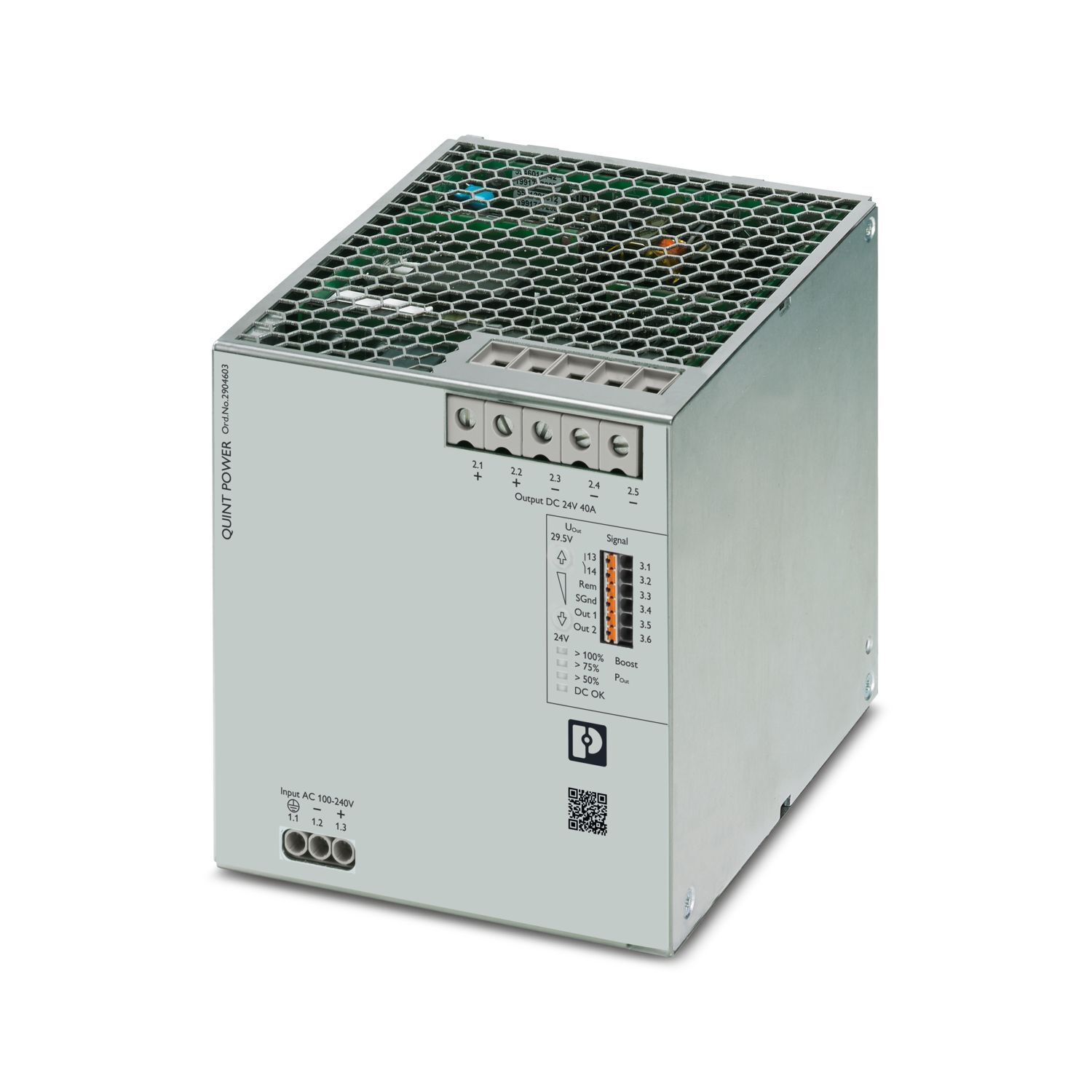 Primary-switched Quint Power Power Supply with Free Choice of Output Characteristic Curve, SFB Technology, NFC Interface, 1-Phase, 24VDC, 40A