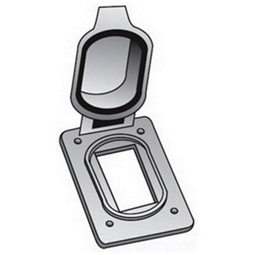 OZ-Gedney Type FS-1 Cast Device Box Cover With Lid, Aluminum, Finish: Aluminum Enamel, Number Of Outlet: (1) Ground Fault Receptacle, Device Box, Screw Mounting, No, Third Party Certification: UL File Number E-18095, CSA 009795, Applicabl