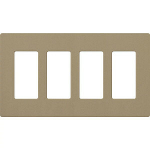Claro Wallplate, Satin Finish, Four-gang in mocha stone