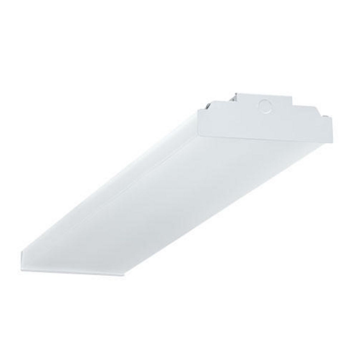 CWP LED wrap luminaire, 4 ft, Lens Type: frosted acrylic lens, Light Output: 4584 lm, Color Temperature: 4000 K, 80+ CRI, Driver type: 0-10V dimming driver, Voltage Rating: 120-277 V.
