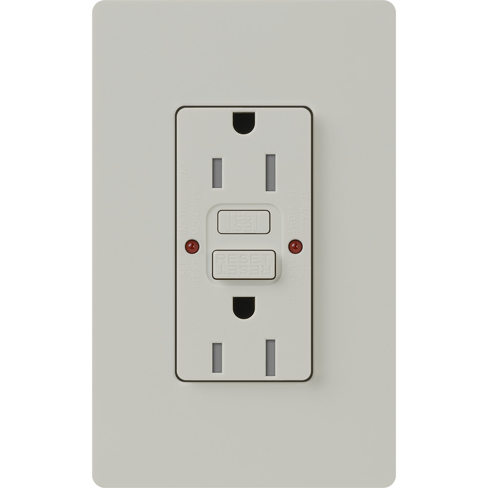 Tamper resistant, Self-testing GFCI receptacle, 15A in palladium