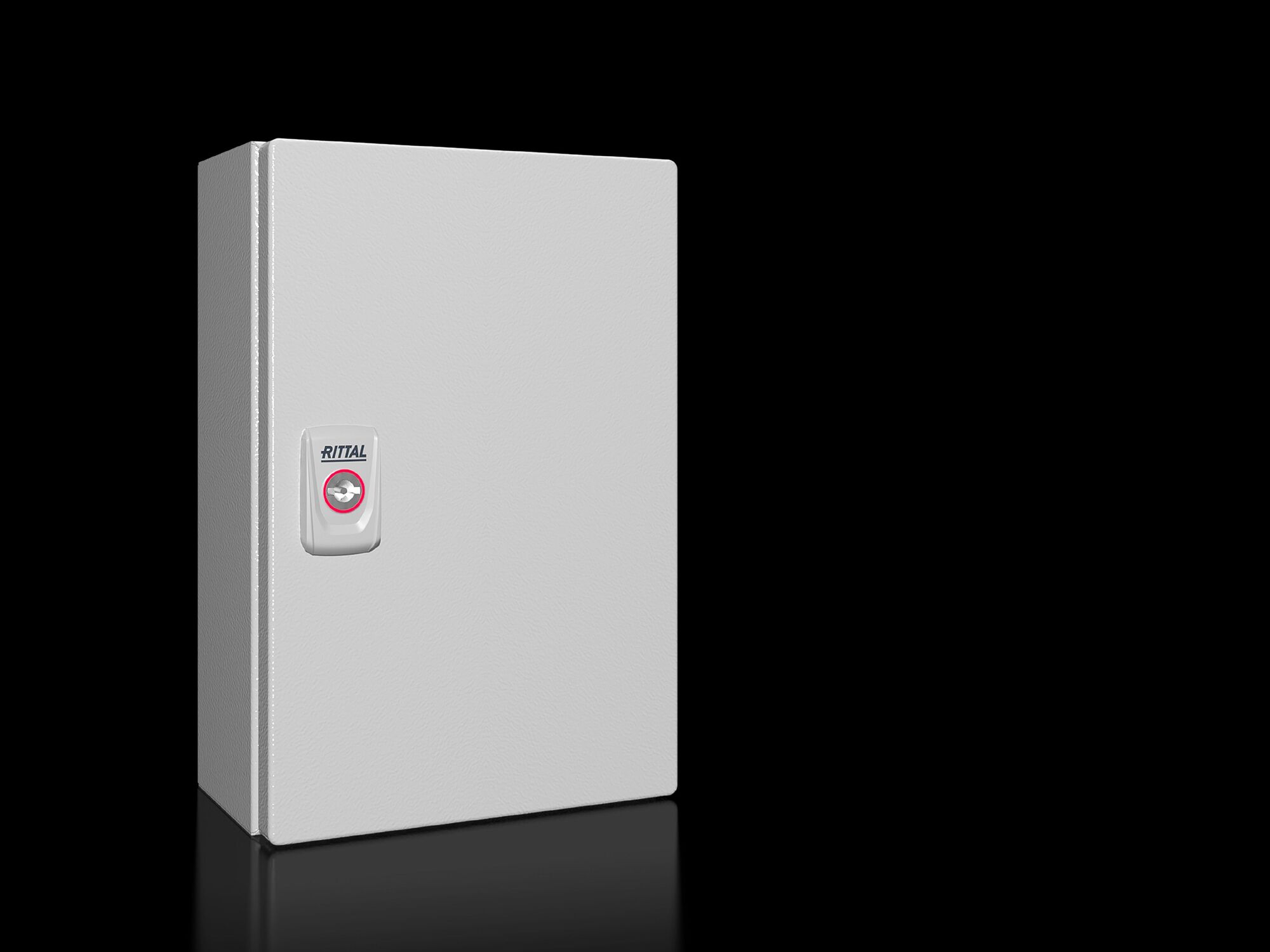 KX E-Box, WHD: 200x300x120 mm, carbon steel, with mounting plate, with door