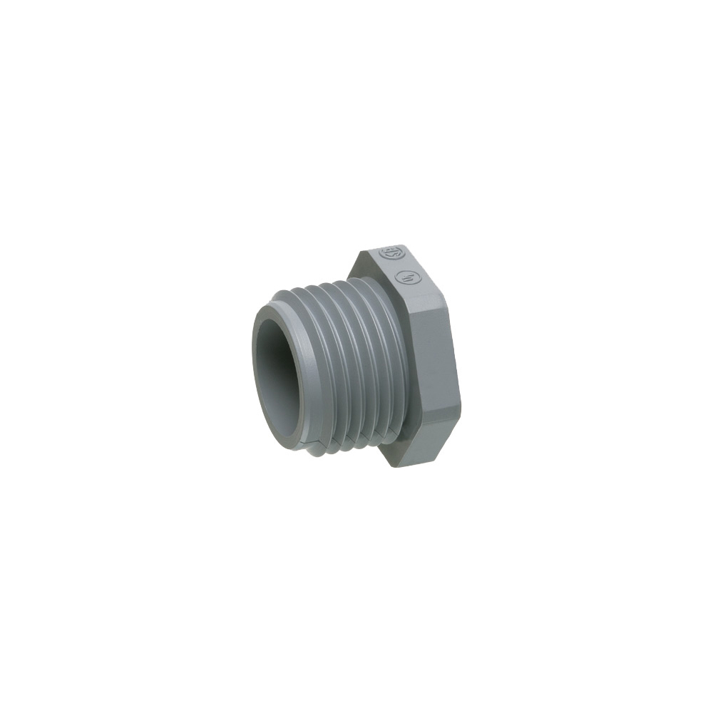 Non-metallic chase nipple in 3/4" trade size.