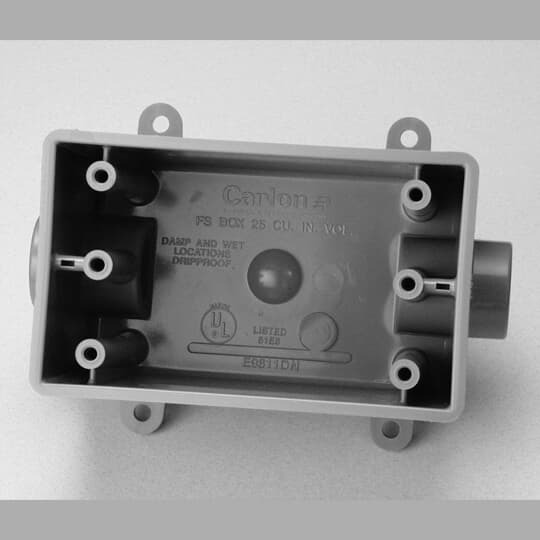 1 inch non-metallic one gang deep FD box, 25 cubic inch, type FDC.