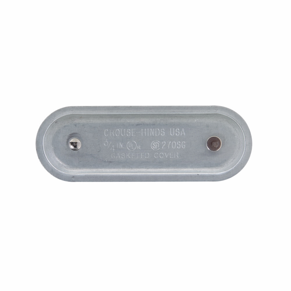 Eaton Crouse-Hinds series Condulet Form 7 Snaptight cover with integral gasket, Sheet steel, 3/4"