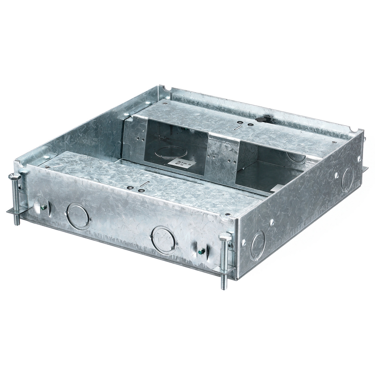Hubbell Wiring Device Kellems, Floor Boxes, Concrete Floor Box Series,4-Gang, Shallow, Stamped Steel