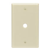 1-Gang .406 Inch Hole Device Telephone/Cable Wallplate, Standard Size, Thermoset, Box Mount, Ivory