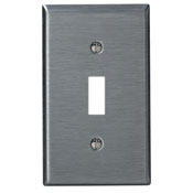 1-Gang Toggle Device Switch Wallplate, Standard Size, 302 Stainless Steel, Device Mount, Stainless Steel, Brushed Finish