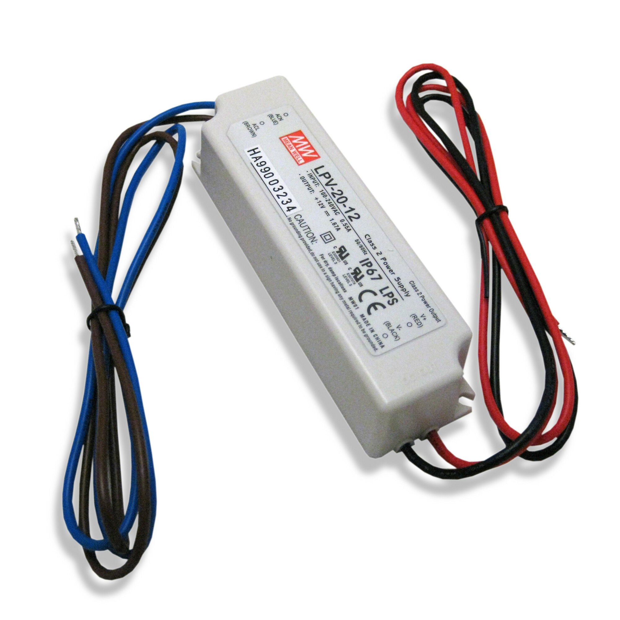 12V DC Constant Voltage Driver, Class 2, 20W