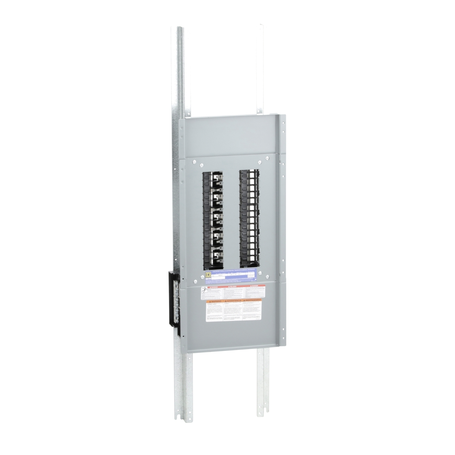 Panelboard interior, NQ, main lugs, 400A, Cu bus, 30 pole spaces, 3 phase, 4 wire, 240VAC, 48VDC