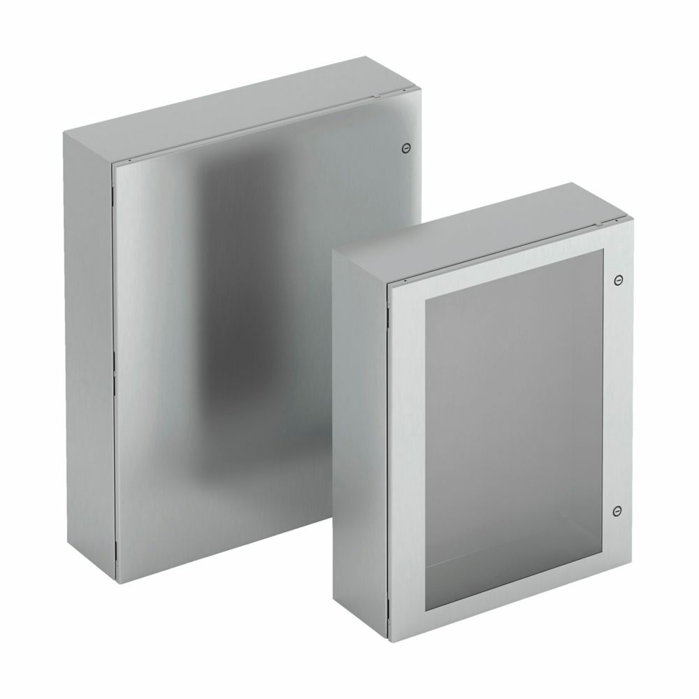 Eaton B-Line series wall mounted panel enclosure,20" height,6" length,20" width,NEMA 4X,Hinged cover,SDSS6 enclosure,Wall mount,Medium single door,Thru holes,opt. external mounting feet,316 stainless steel,Seamless poured in-place gasket