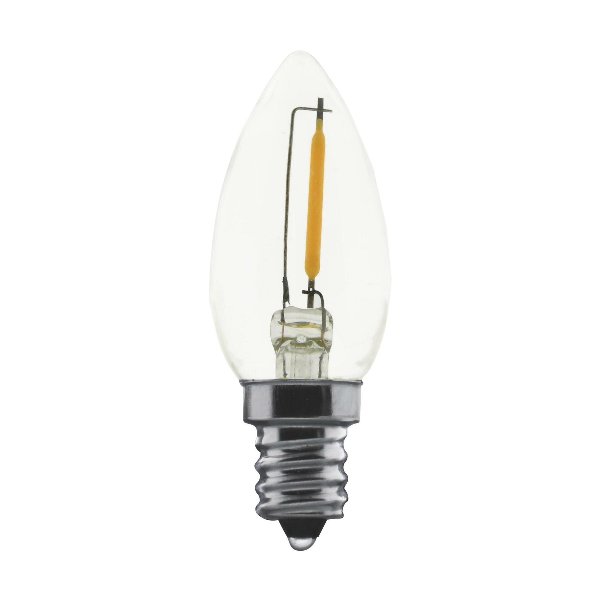 0.7 Watt LED - C7 - Clear - 2700K - Candelabra Base - 120 Volt - Carded 2-Pack