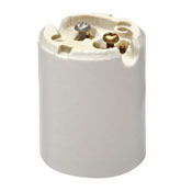 Mogul Base, One-Piece, Keyless, Incandescent, Glazed Porcelain Lampholder, White