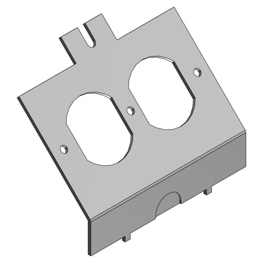 Access Floor Module Cover, Length 3-13/16 Inches, Galvanized Steel, Duplex Cover, Power Panel