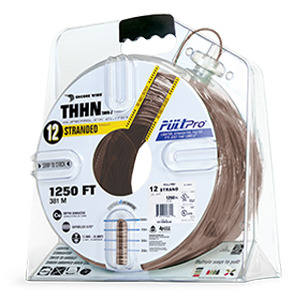 106100808455 PullPro Copper THHN Wire, 12 AWG, Stranded, Brown, 1250 ft