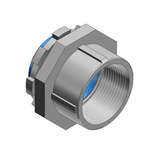 3/4 Inch Hub Connector, Steel Electro Zinc Plated, Nylon Insulated for Use with Rigid/IMC Conduit