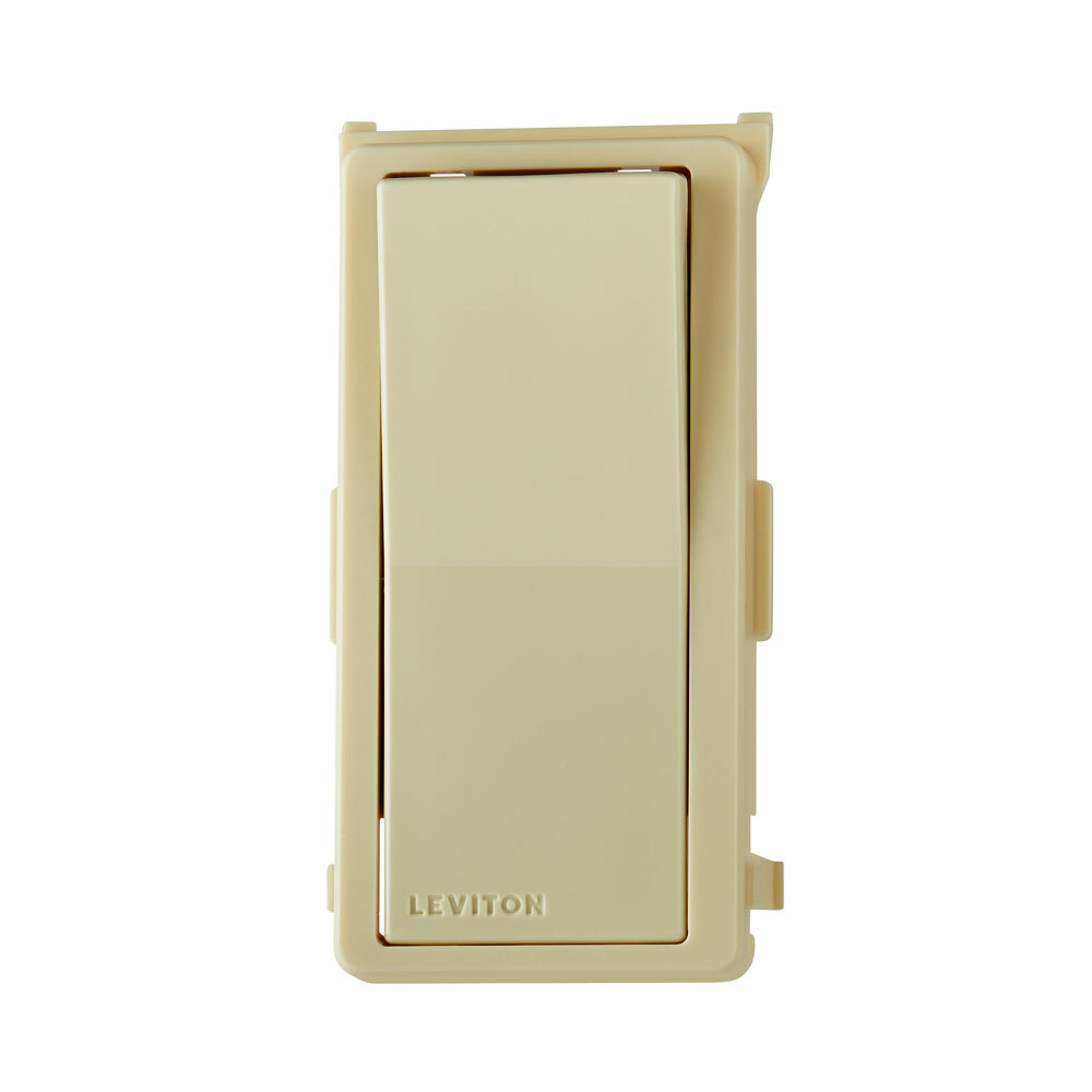 Decora Digital Switch Color Conversion Kit. Snap-on White Frame With Rocker No Locator Light- Ivory
