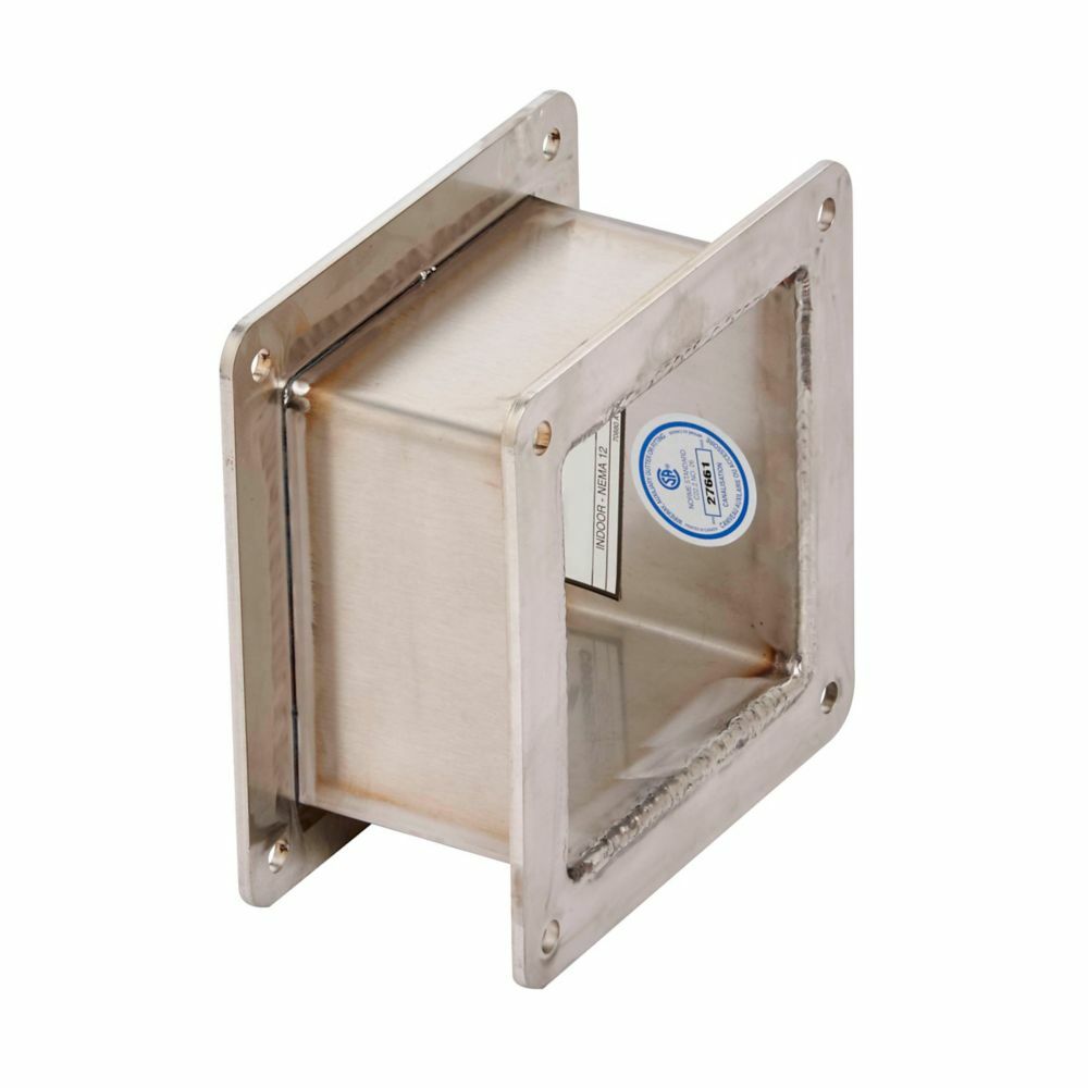 Eaton B-Line series wireway nipple section, Feed through, Wireway nipple section, NEMA 4X, Stainless steel, Brushed finish, 4" X 4"