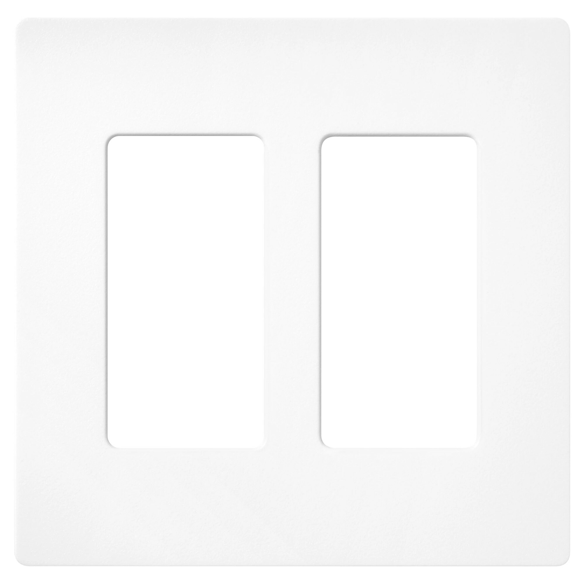Claro Wallplate, Satin Finish, Two-gang in brilliant white
