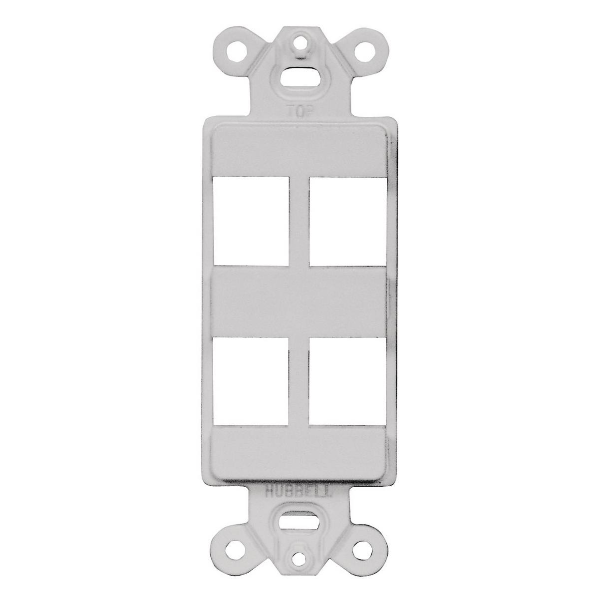 Phone/Data/Multimedia Component, StyleLine Outlet Frame, 4-Port, Office White