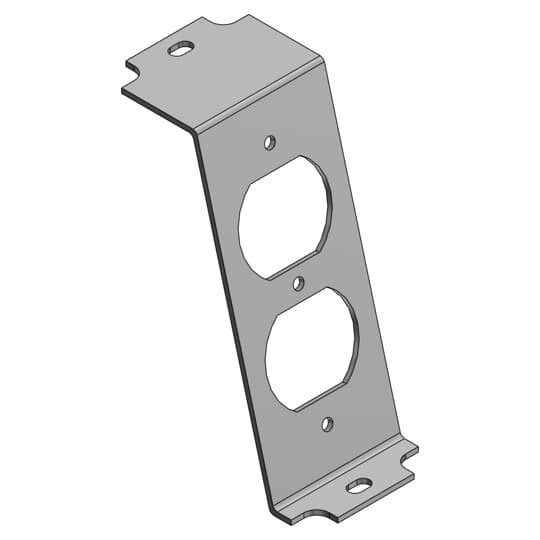Access Floor Module Cover, Length 4-17/64 Inches, Galvanized Steel, Duplex Cover Sloped 45 Degrees, Power Panel