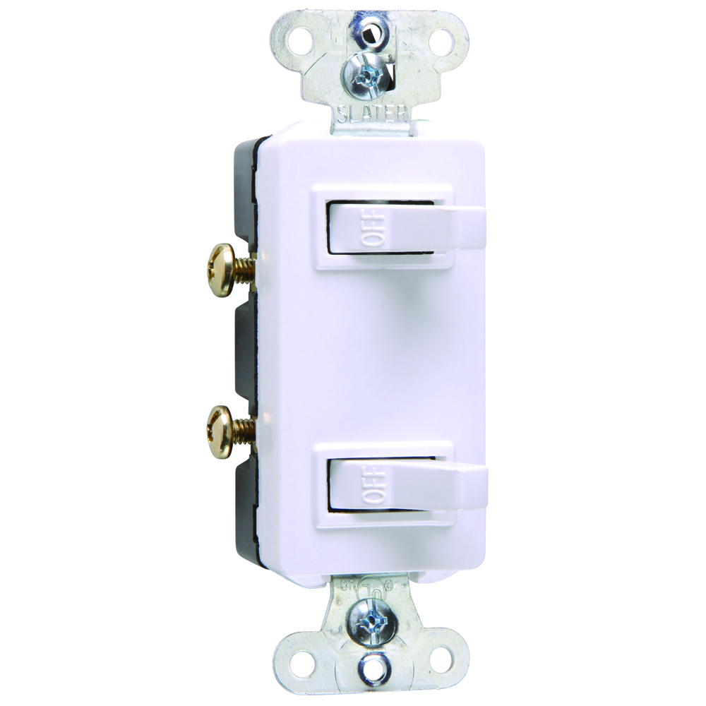 Single Pole, Double Combination Sierraplex Switch, 15 amps, 120/277 volts, White.