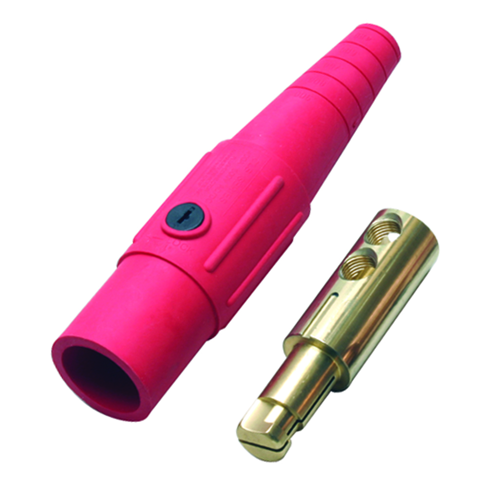 400A 600V, Male Cam Device Plug, Cable Size 2/0-4/0, Red