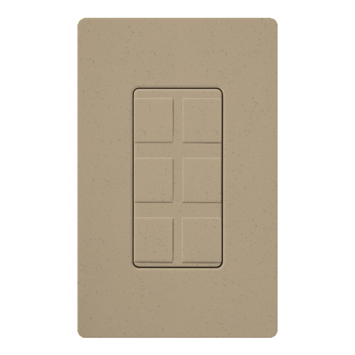 Claro 6-Port Frame, Satin, field customizable in mocha stone