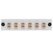 LGX 6-pk Plt w/LC Dplx Adptrs (beige),  Phos Brnz Slv, 12 Fibers, White