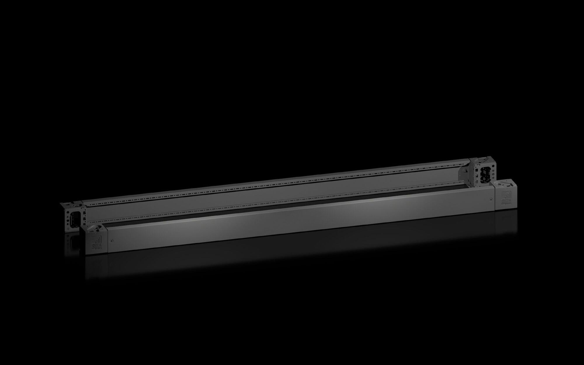 VX base/plinth corner piece with trim panel, front and rear, H: 100 mm, for W: 1800 mm, carbon steel