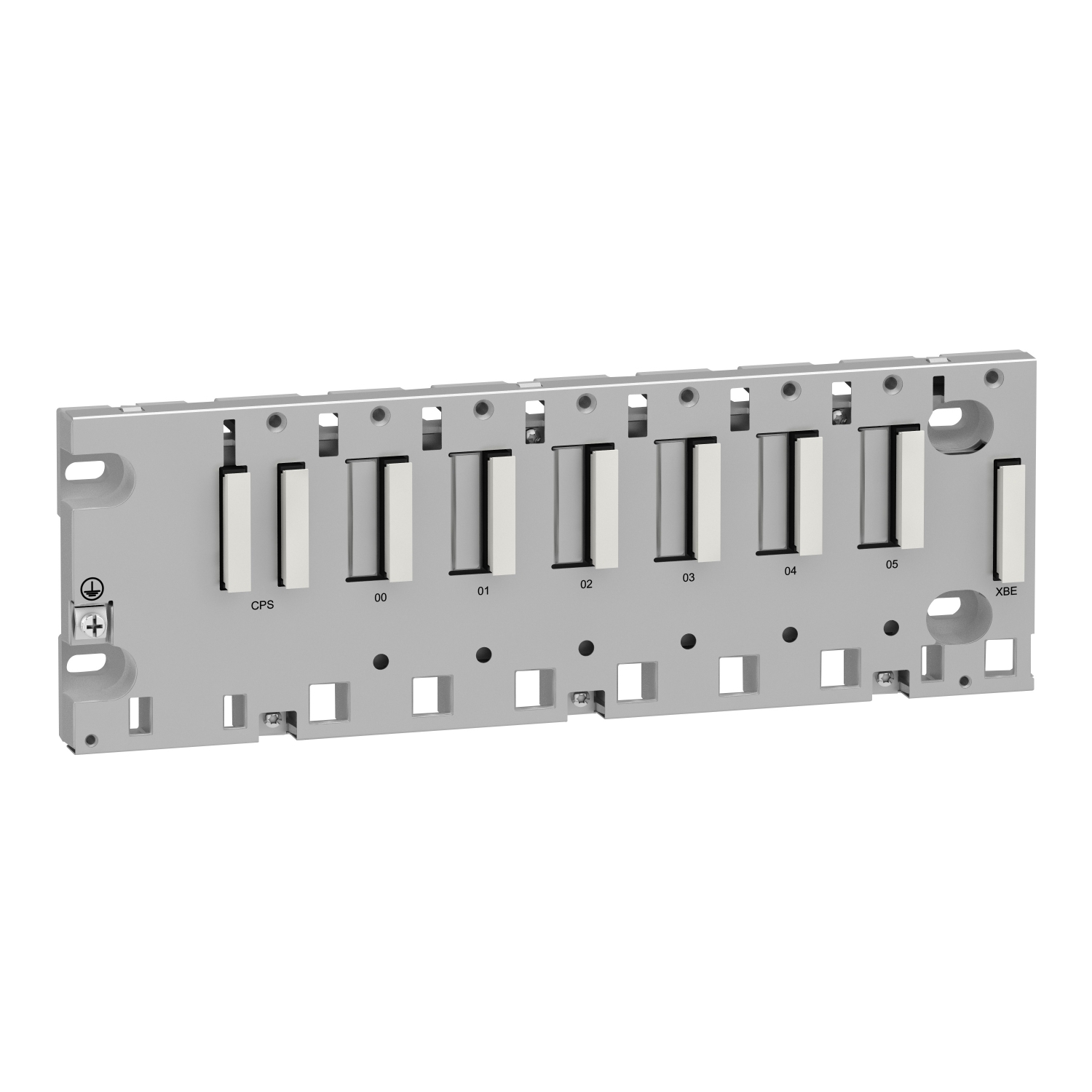Backplane, Modicon X80, 6 slots, panel, mounting plate or DIN rail mounting