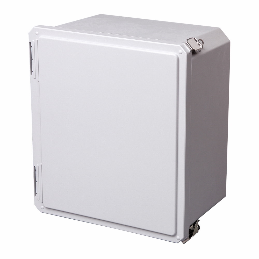 Eaton B-Line series JIC panel enclosure, 19.77" height, 10.34" length, 18.15" width, NEMA 4X, Hinged cover, SDFQR enclosure, Wall mount, Medium single door, Optional external mounting feet, Fiberglass, Seamless poured in-place gasket