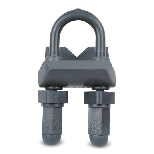 PVC Coated Right Angle Beam Clamp, Pipe Size 1 Inch/27 Metric, Malleable Iron, Dark Gray