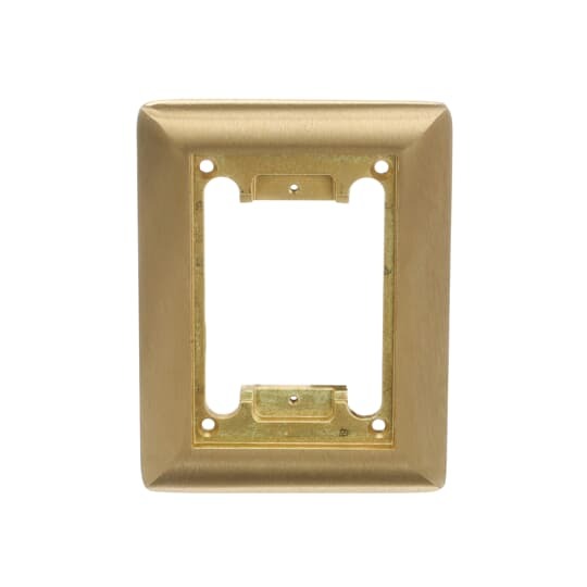 Single Gang Carpet Plate for Floor Boxes for Power and Communications, Length 4-5/8 Inches, Width 6-1/8 Inches, Brass
