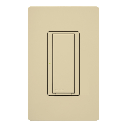 RadioRA 2 Switch, Multi-location/single-pole, neutral required, 120V/8A light or 1/4 HP motor/5.8A motor in ivory