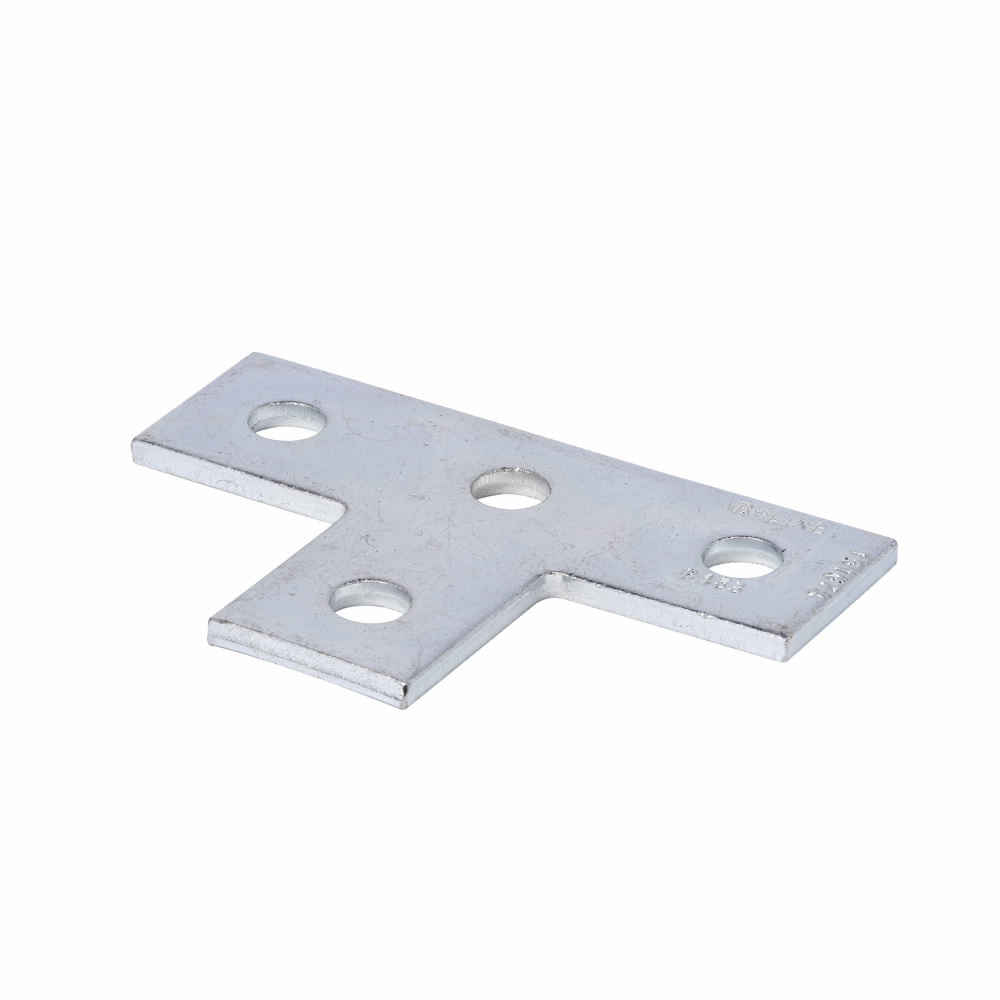 Eaton B-Line series tee and cross flat fitting, 5.37" H x 3.5" L x 1.62" W, Steel, Electro-plated, 1/4" Gauge