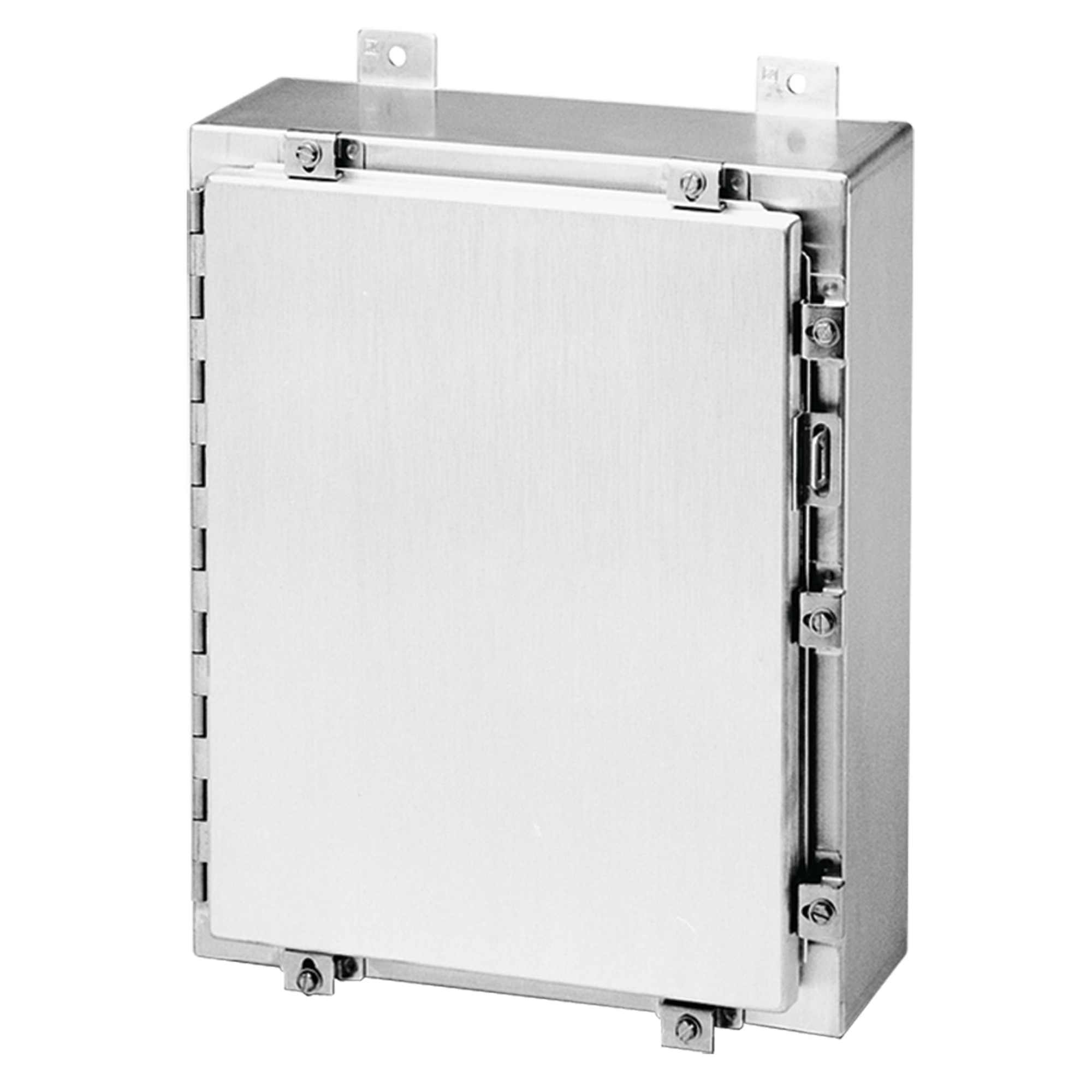 Continuous Hinge Enclosure with Clamps LP Type 4X, 16x12x6, Brushed, Aluminum