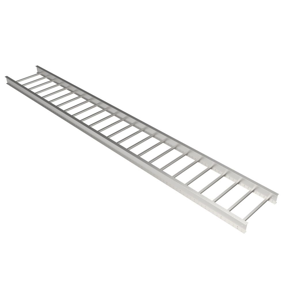 Eaton B-Line series KwikRail cable tray system, straight section, NEMA Class A, 4" height, Aluminum material, 12" rung spacing, 9" width, 10 ft. length