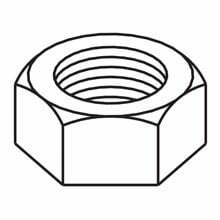 Eaton B-Line series hex nuts, 0.4370" H x 0.5" D, Steel, 1/2"-13 bolt size