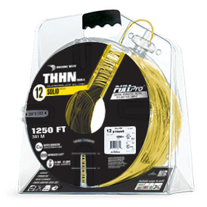 105100806055 PullPro Copper THHN Wire, 12 AWG, Solid, Yellow, 1250 ft