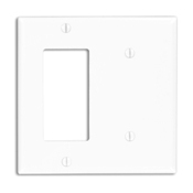 2-Gang 1-Blank, Decora/GFCI Device Combination Wallplate, Standard Size, Light Almond